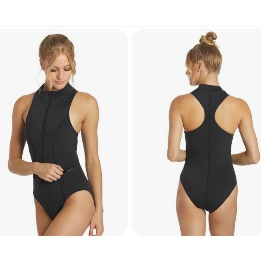 NWT Sporti Active Solid One Piece Zip Front Scuba Swimsuit XL